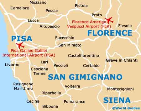 san gimignano tuscany map.